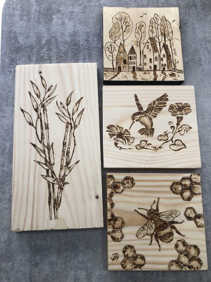 Wood-Burned Art Panels